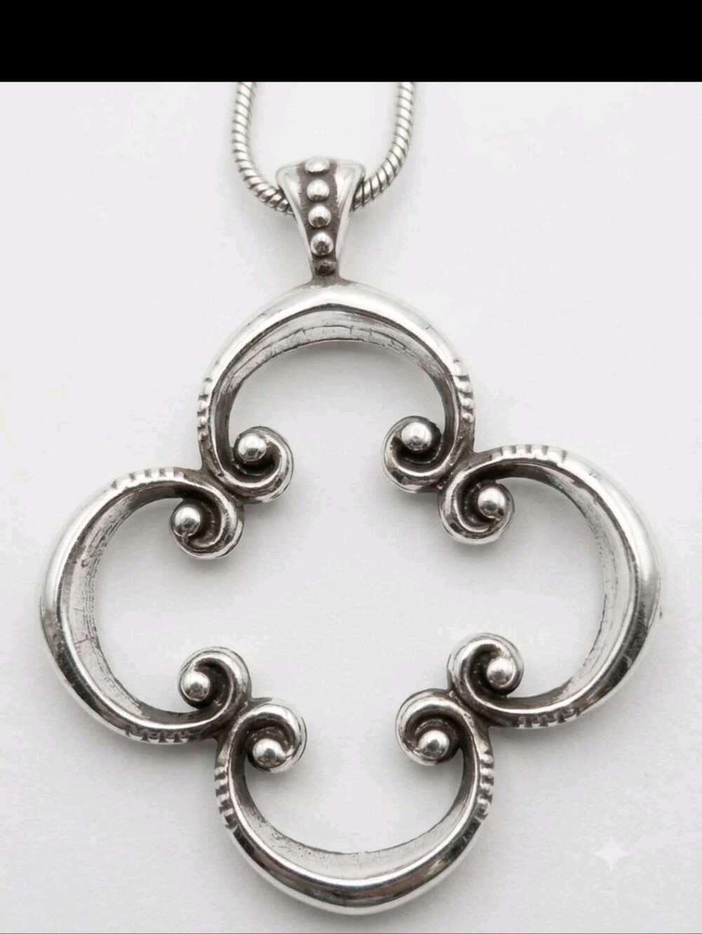 Brighton Toledo Mido Reversible Swarovski Crystal Quatrefoil Pendant Necklace - Picture 5 of 9
